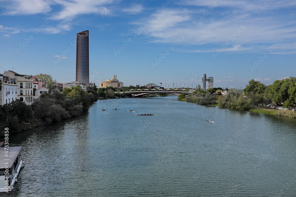 Poster Séville. Espagne. Vue du Guadalquivir.