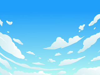Fototapeta na wymiar Vector illustration of Cloudy Sky in Anime style. Background design