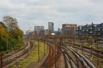 Fototapeta premium railway in the city