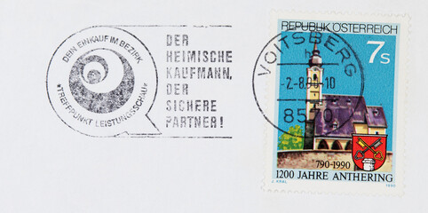 briefmarke stamp vintage retro alt old gebraucht used frankiert gestempelt cancel papier paper rund...