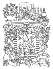 Fototapeta premium set of hand drawn illustrations colouring book 