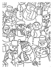 Snowmen colouring book