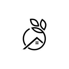 Home leaf logo design