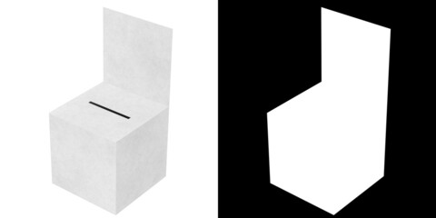 3D rendering illustration of a ballot box
