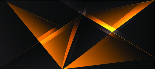 black abstract background, abstract, polygon, yellow elegant background 
