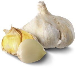 Organic fresh healthy garlic vegetables collection