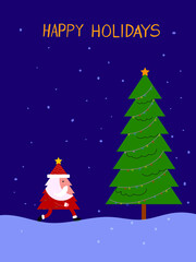 Santa Claus on Christmas days icon character vector illustration.