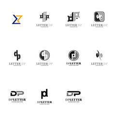 Set of Initial Letter DP Logo Template Design