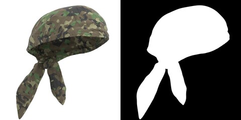 3D rendering illustration of a bandana