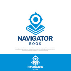 Logo Navigation Book pointer illustration.design templates,symbols,icons