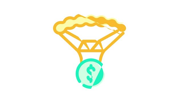 parachute tax animated color icon parachute tax sign. isolated on white background