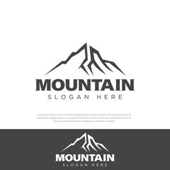 Simple line mountain logo design Place, symbol, icon illustration
