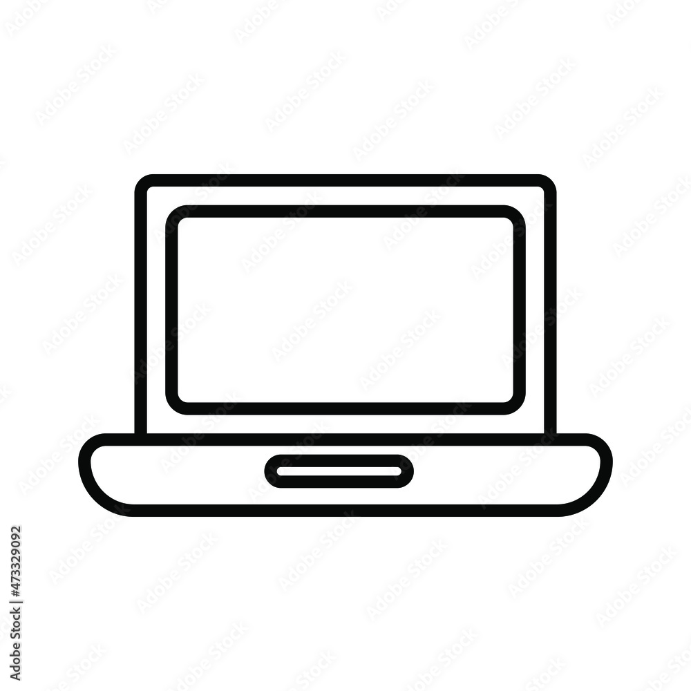 Poster laptop icon vector with blank screen. notebook