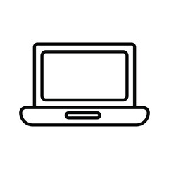 Laptop icon vector with blank screen. notebook