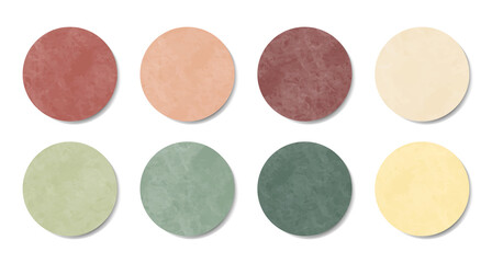 Set of round texture stickers. Soft pastel labels of different circles. Vector stickers for design mockups. Holographic textured stickers for preview tags, labels