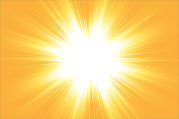 sun with lens flare abstract vector summer yellow rays background
