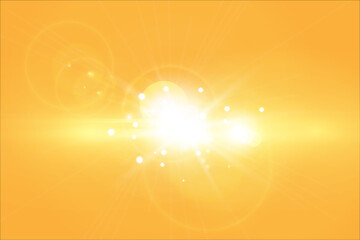 sun with lens flare abstract vector summer yellow rays background