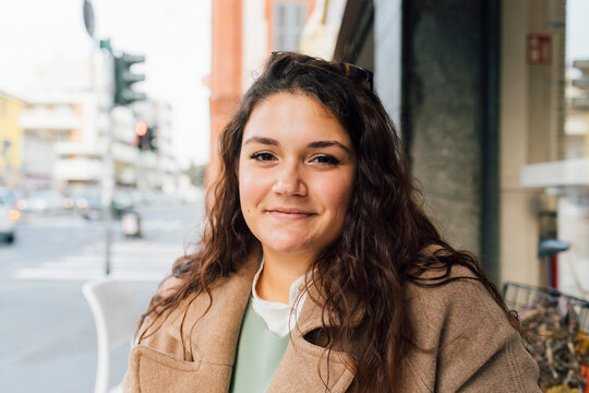 Smiling Young Woman With Brown Hair