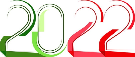 happy new year, colored 2022 numbers, design elements for new year decor, 2022 vector