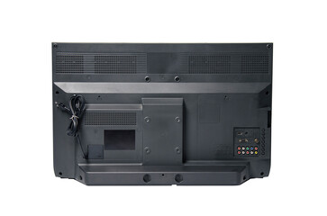 Obraz premium Back of lcd television with clipping path isolated on white