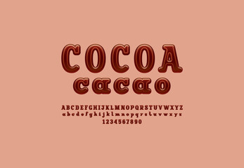 Chocolate 3d font, alphabet in the delicious style