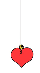 Abstract color new year toys as continuous line drawing on white background. Vector	
