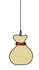 Abstract color new year toys as continuous line drawing on white background. Vector	
