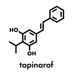 Fototapeta premium Benvitimod or tapinarof psoriasis drug molecule. Skeletal formula.