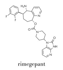 Rimegepant migraine drug molecule. Skeletal formula.