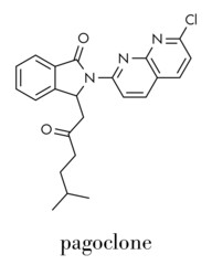 Pagoclone anxiolytic drug molecule. Skeletal formula.