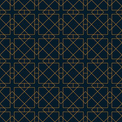 Abstract seamless geometric pattern of outline rhombuses and crosses. Vector illustration
