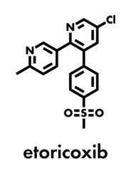 Fototapeta premium Etoricoxib drug molecule. Skeletal formula.