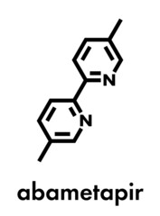Fototapeta premium Abametapir head lice treatment drug molecule. Skeletal formula.