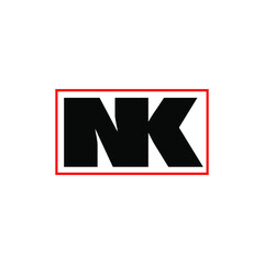 NK letters monogram. NK bold letters company name.
