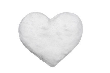 large white heart with snow texture, isolated object