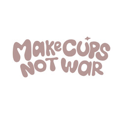 Fototapeta premium Hand drawn lettering for pottery school.Decoration speech bubble.Expression for wall and t-shirt.doodle emblem logo isolated.gentle colour.Hobby decorative symbol sticker.make cup