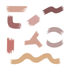 Brush stroke decorative shape.grunge background sticker.Pottery making.Hand made studio ceramic.decoration for wall .web element decor.isolated paint acrylic stripe.