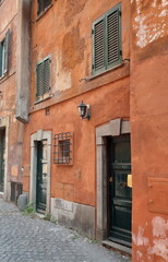 Urban scenic of Trastevere in Rome, Italy