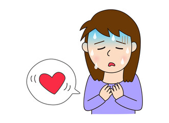 動悸・冷や汗の症状に悩む女性