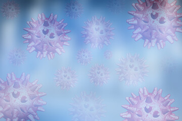 2d illustration  corona sars influensa omicron virus background
