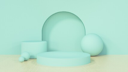 pastel color abstract geometric podium background branding product presentation 3d rendering