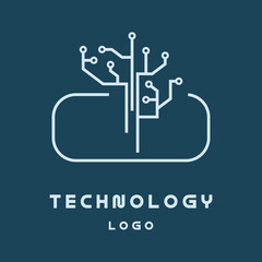 Vector creative icon - stylish logo geometric design. Technology electronic emblem