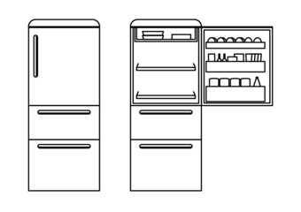 冷蔵庫の線画アイコン