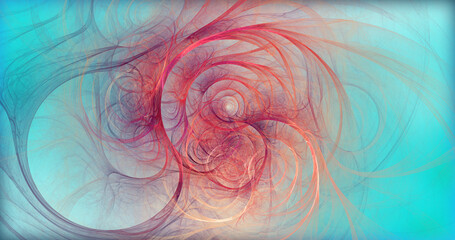 Fototapeta na wymiar 3d rendering abstract colorful shapes. Fantasy light background. Digital fractal art wallpaper. Computer art. 