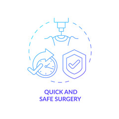 Safe surgery gradient concept icon. Most effective procedure against eye imperfections. Benefits of laser eye surgery abstract idea thin line illustration. Vector isolated outline color drawing