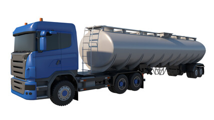 Tanker truck 2- Perspective F view white background 3D Rendering Ilustracion 3D	
