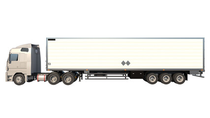 Big Truck 1- Lateral view white background 3D Rendering Ilustracion 3D	
