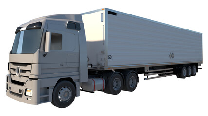 Big Truck 1- Perspective F view white background 3D Rendering Ilustracion 3D	
