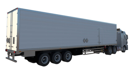 Fototapeta na wymiar Big Truck 1- Perspective B view white background 3D Rendering Ilustracion 3D 
