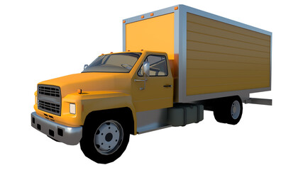 Cargo Van Truck 1- Perspective F view white background 3D Rendering Ilustracion 3D	
